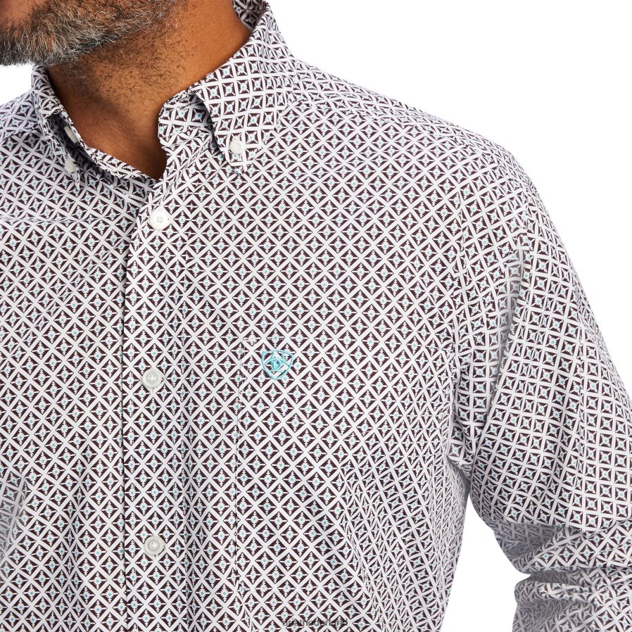 wit Finleigh klassiek fit overhemd Ariat Heren toppen PJ26LN1209