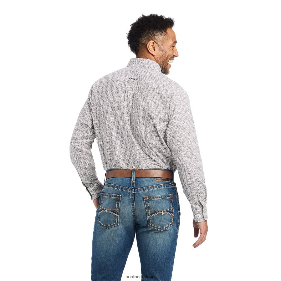 wit Gilean klassiek fit overhemd Ariat Heren toppen PJ26LN996