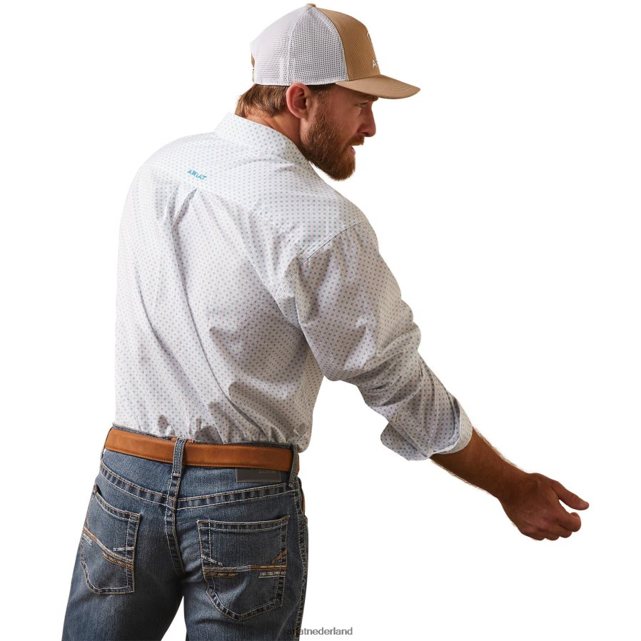 wit Kaine klassiek fit overhemd Ariat Heren toppen PJ26LN1008