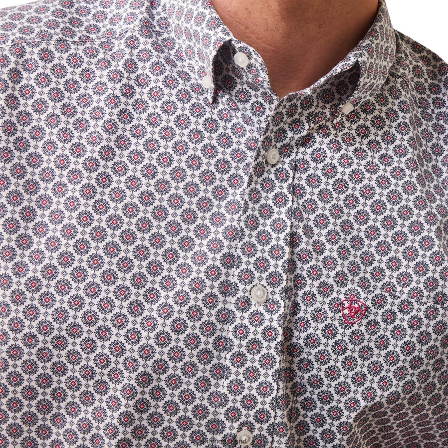 wit Novah klassiek fit overhemd Ariat Heren toppen PJ26LN968