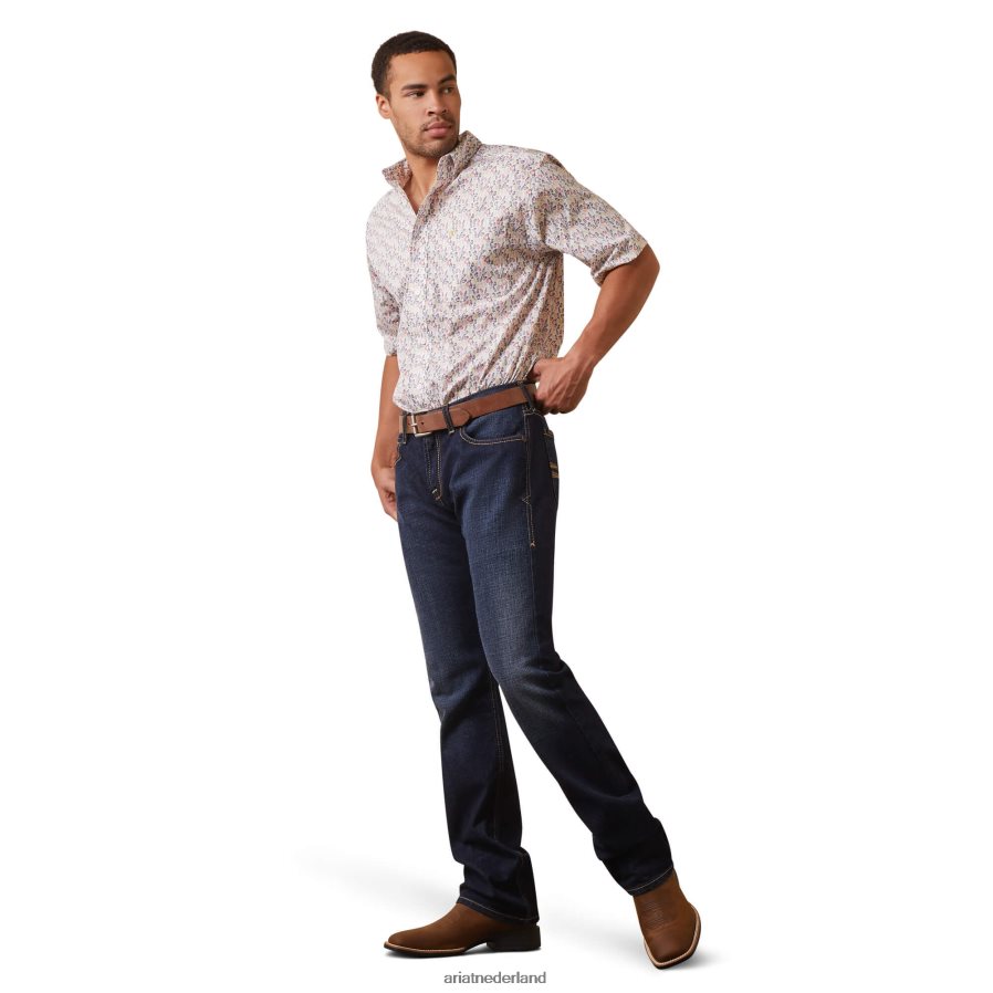 wit danon klassiek fit overhemd Ariat Heren toppen PJ26LN1160