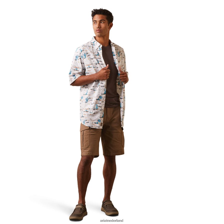 wit krish klassiek fit overhemd Ariat Heren toppen PJ26LN1002