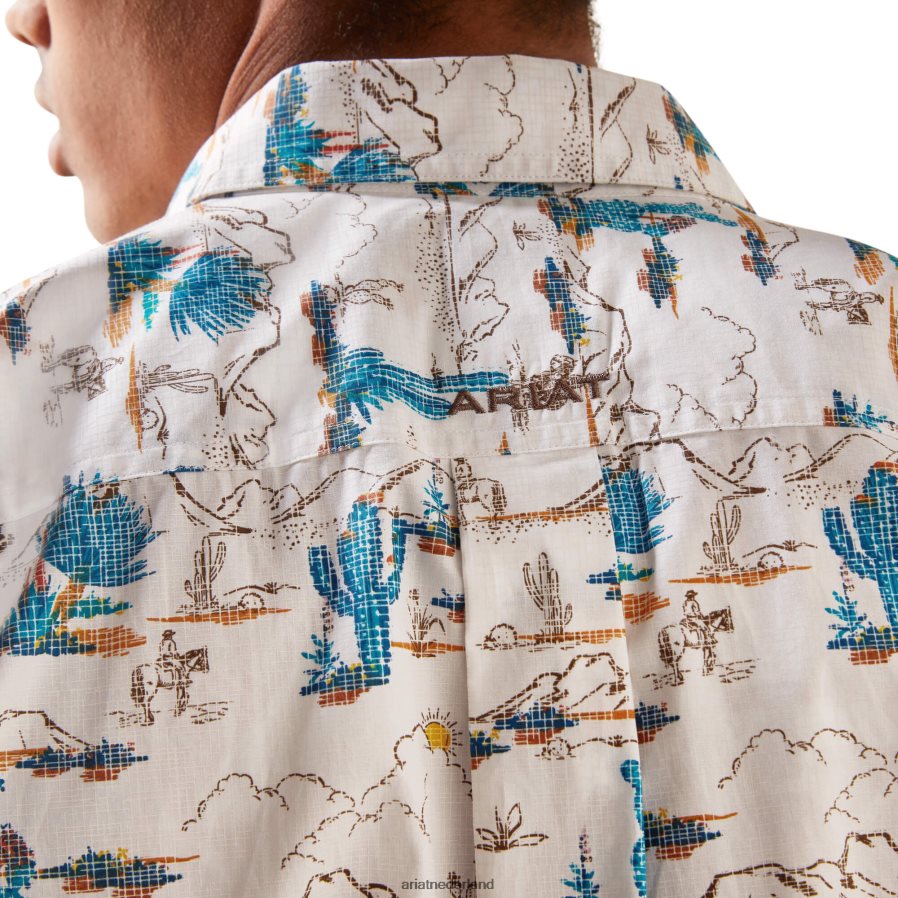 wit krish klassiek fit overhemd Ariat Heren toppen PJ26LN1002