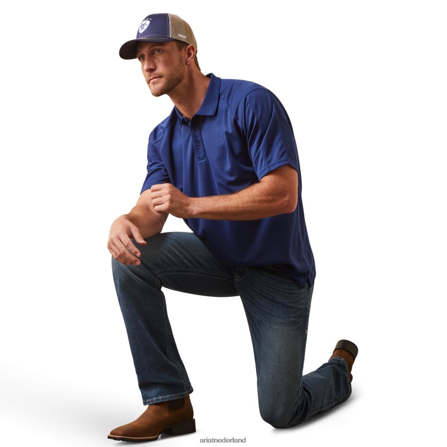 wolkbreuk blauw AC-polo Ariat Heren toppen PJ26LN719