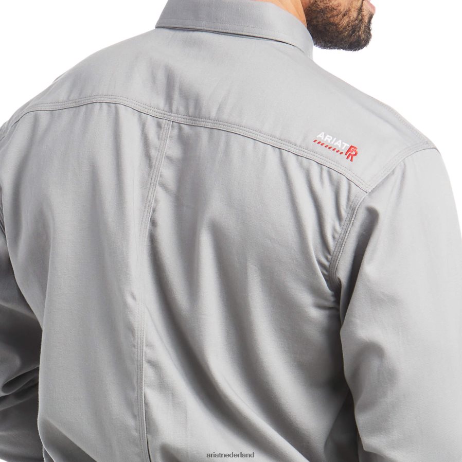 zilveren vos fr effen werkoverhemd Ariat Heren toppen PJ26LN1222