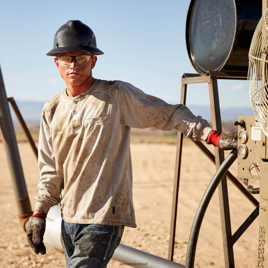 zilvervos heide van lucht henley Ariat Heren toppen PJ26LN792