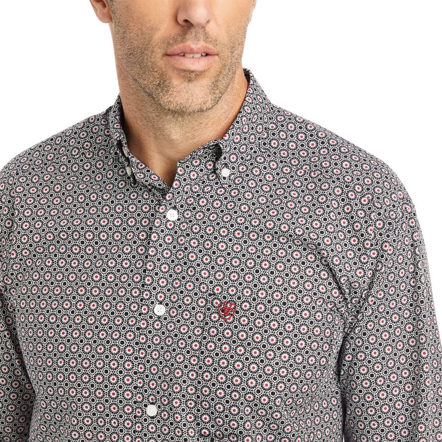 zwart Wooster klassieke pasvorm Ariat Heren toppen PJ26LN1292