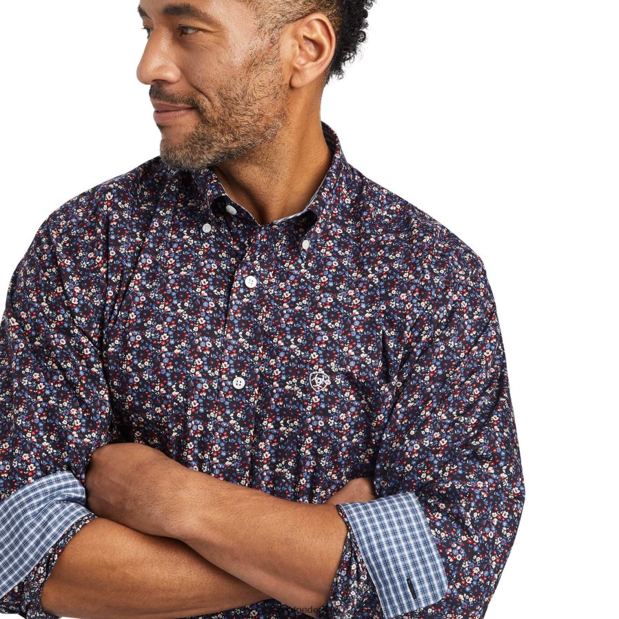 zwart kreukvrij elliott getailleerd overhemd Ariat Heren toppen PJ26LN1104