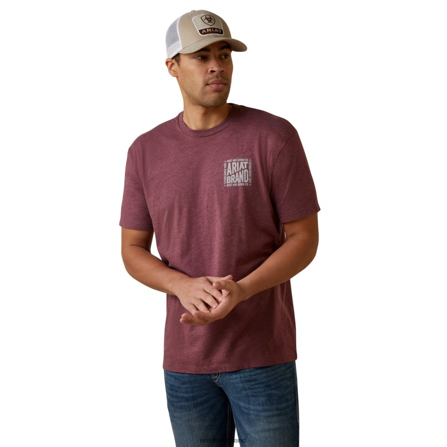 bordeaux heide curve bal t-shirt Ariat Heren toppen PJ26LN932