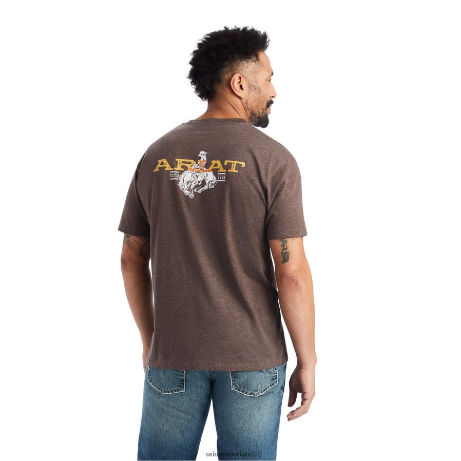 bruine heide bronc buster t-shirt Ariat Heren toppen PJ26LN586