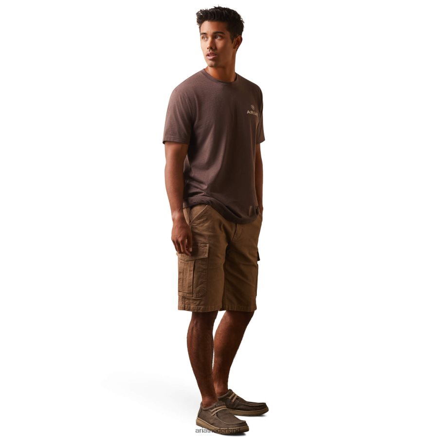 bruine heide gepatcht t-shirt Ariat Heren toppen PJ26LN597