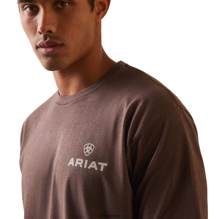 bruine heide gepatcht t-shirt Ariat Heren toppen PJ26LN597