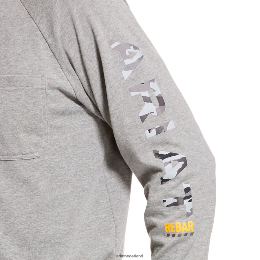 grijs gemêleerd sterk grafisch t-shirt van wapeningkatoen Ariat Heren toppen PJ26LN632