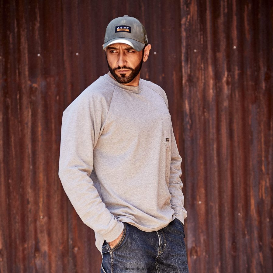 grijs gemêleerd sterk grafisch t-shirt van wapeningkatoen Ariat Heren toppen PJ26LN632