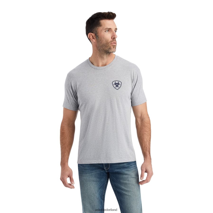 grijze heide gelukkig hoefijzer t-shirt Ariat Heren toppen PJ26LN616