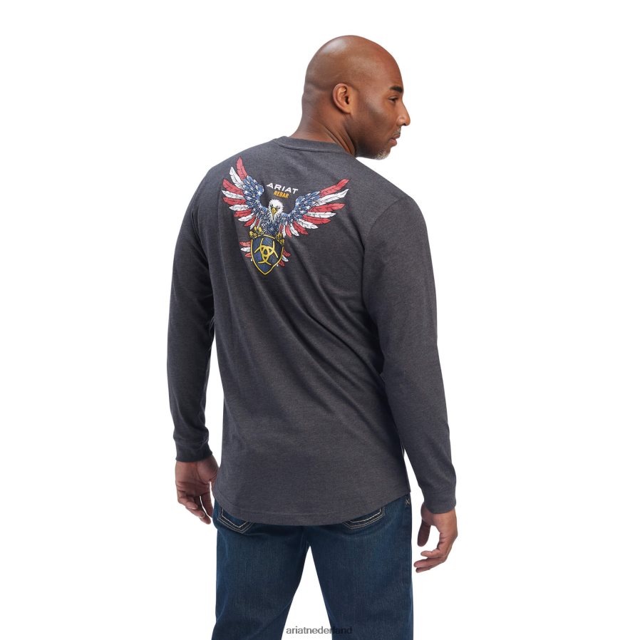 houtskool heide wapening katoenen sterke Amerikaanse raptor t-shirt Ariat Heren toppen PJ26LN861
