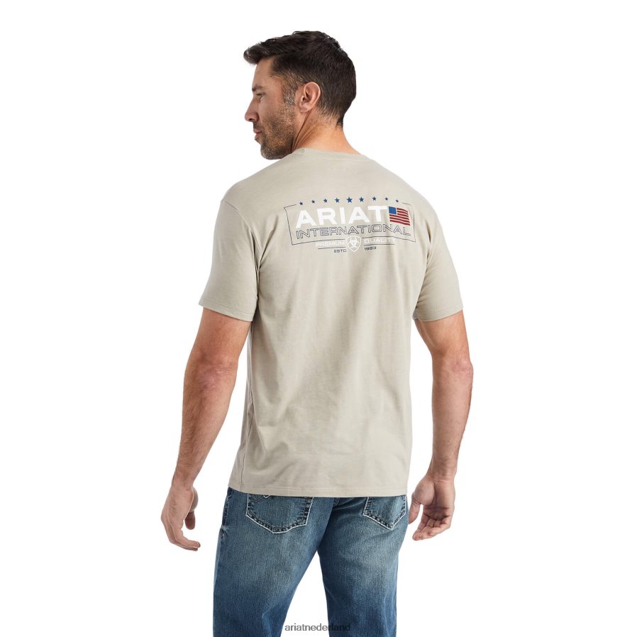 kaki heide horizontaal t-shirt Ariat Heren toppen PJ26LN609