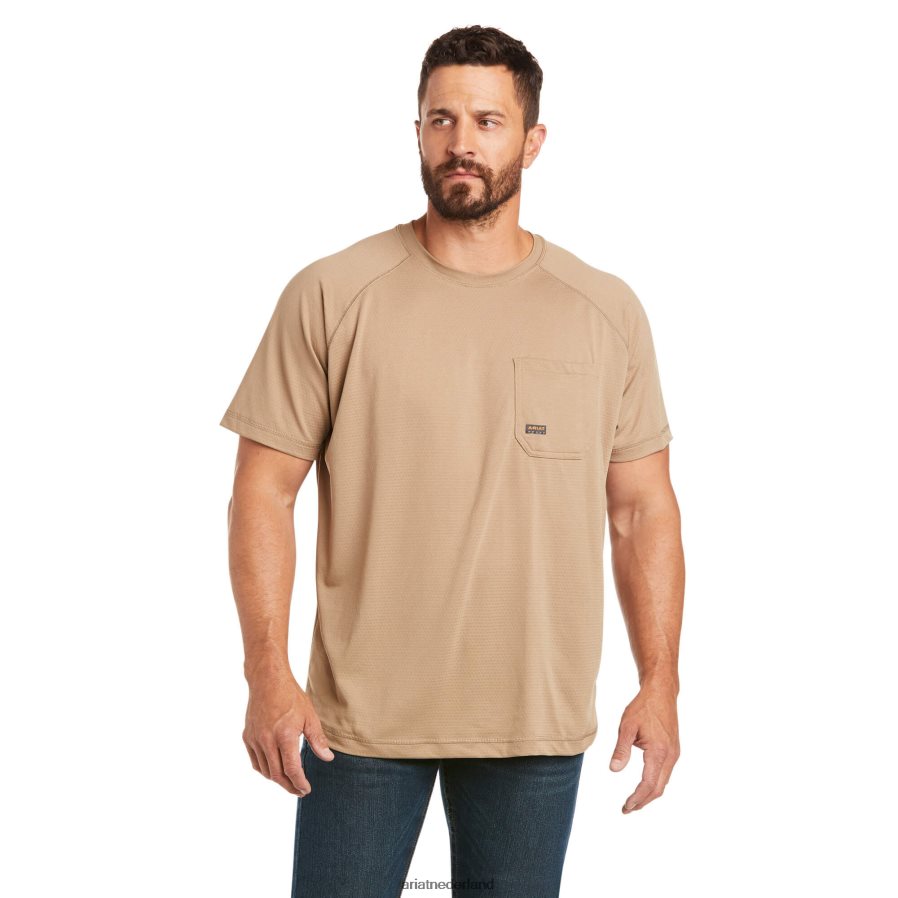 khaki wapening hittevechter t-shirt Ariat Heren toppen PJ26LN671