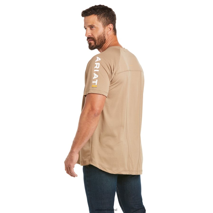 khaki wapening hittevechter t-shirt Ariat Heren toppen PJ26LN671