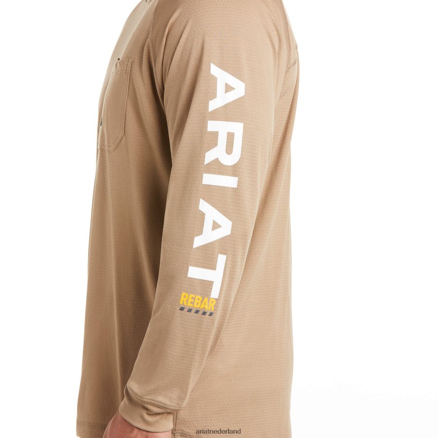 khaki wapening hittevechter t-shirt Ariat Heren toppen PJ26LN699