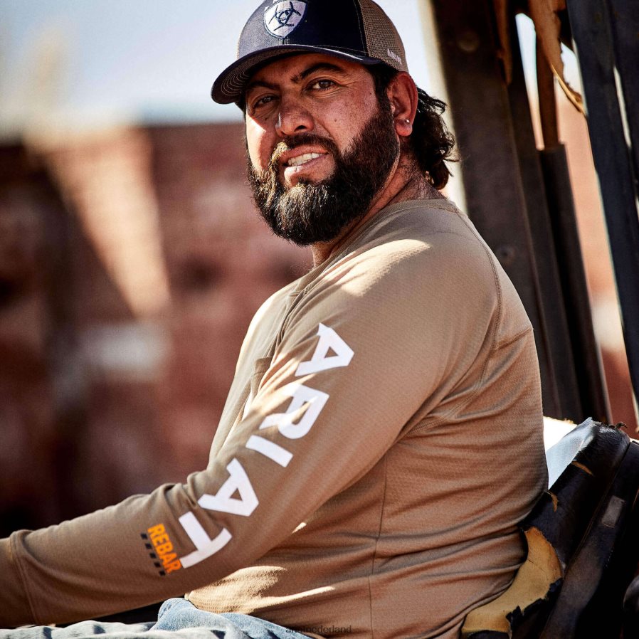 khaki wapening hittevechter t-shirt Ariat Heren toppen PJ26LN699