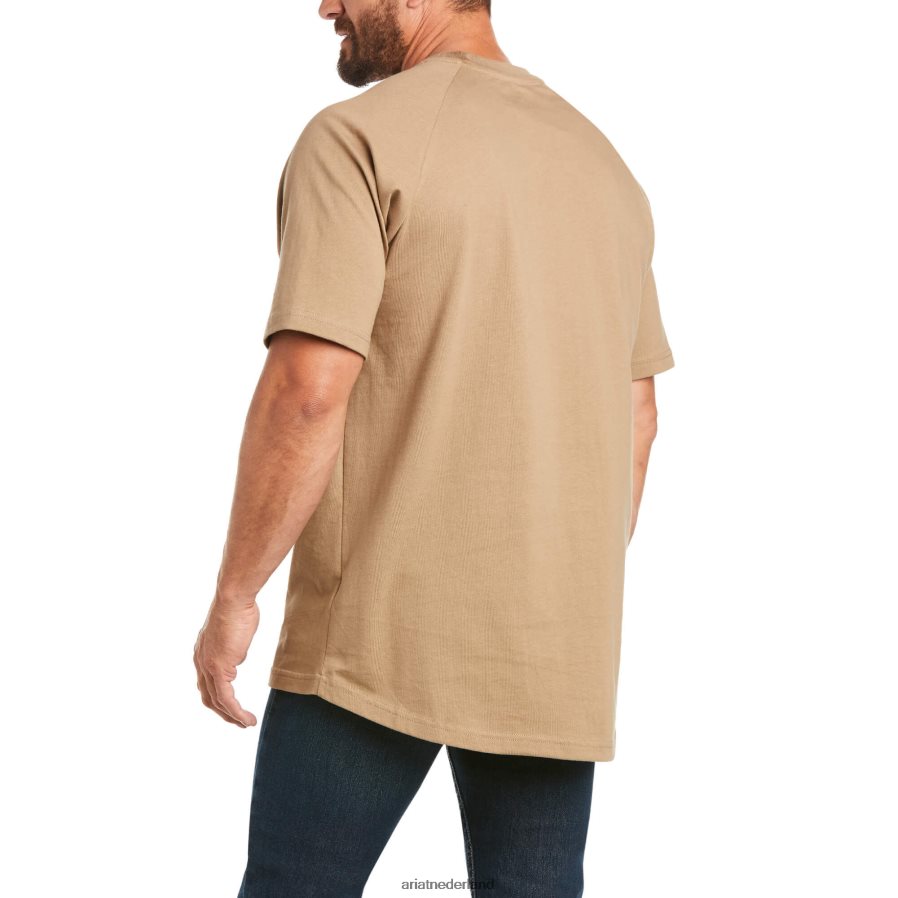khaki wapening katoenen sterke t-shirt 1 Ariat Heren toppen PJ26LN646