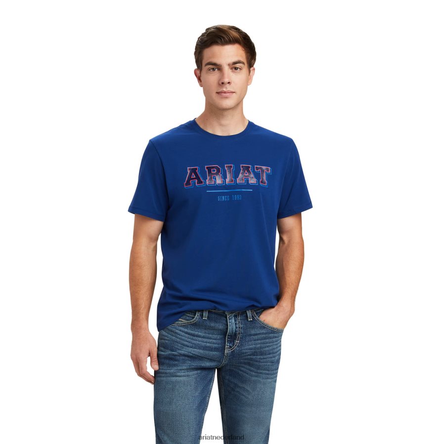 landgoed blauw Varsity-T-shirt Ariat Heren toppen PJ26LN730