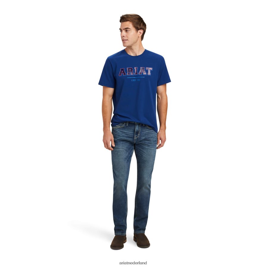 landgoed blauw Varsity-T-shirt Ariat Heren toppen PJ26LN730