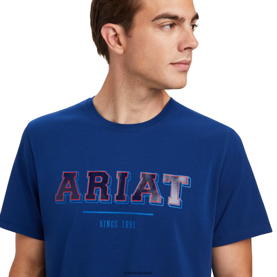 landgoed blauw Varsity-T-shirt Ariat Heren toppen PJ26LN730