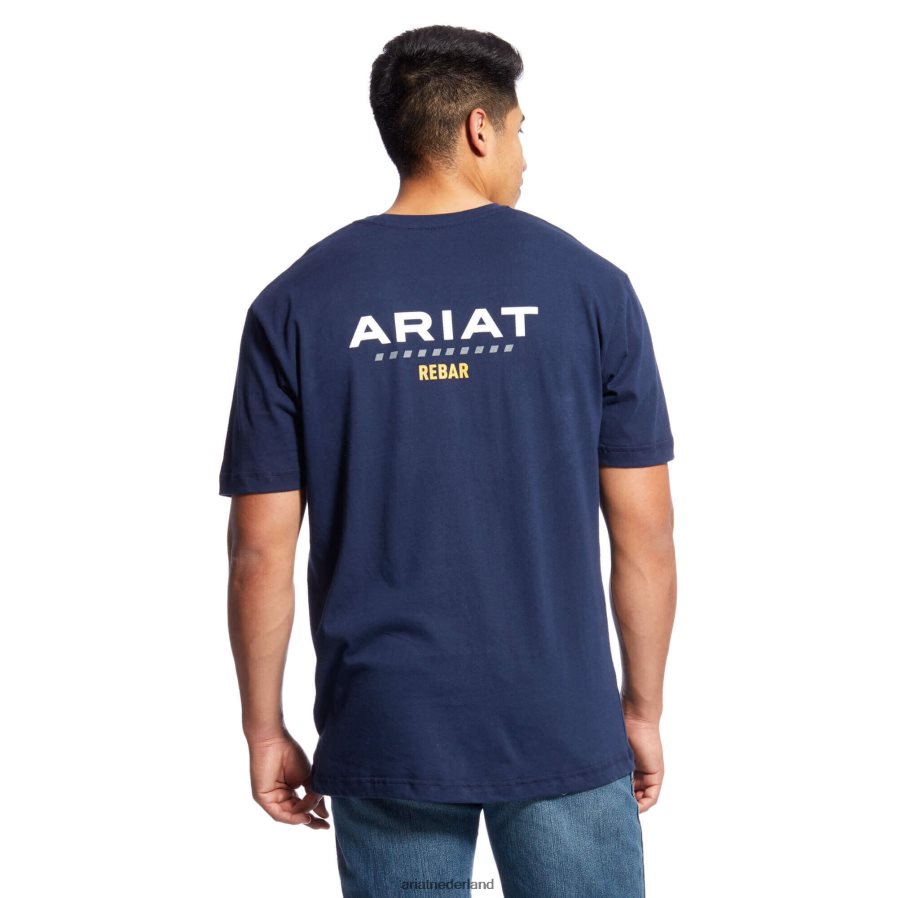 marine sterk katoenen T-shirt met logo Ariat Heren toppen PJ26LN656