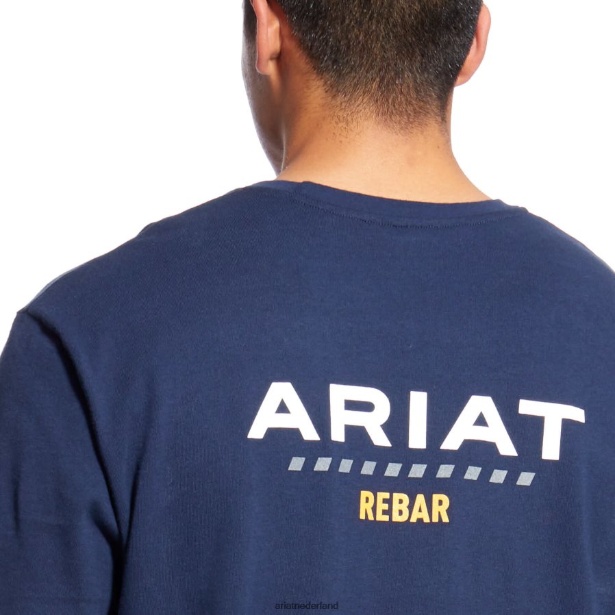 marine sterk katoenen T-shirt met logo Ariat Heren toppen PJ26LN656