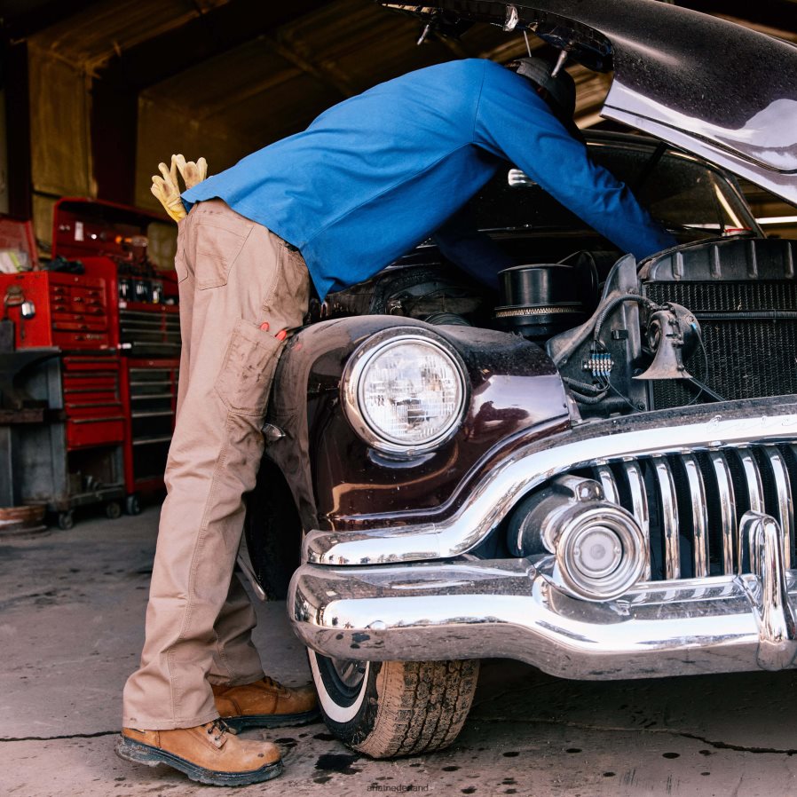 metaal blauw T-shirt van katoensterk blok Ariat Heren toppen PJ26LN763