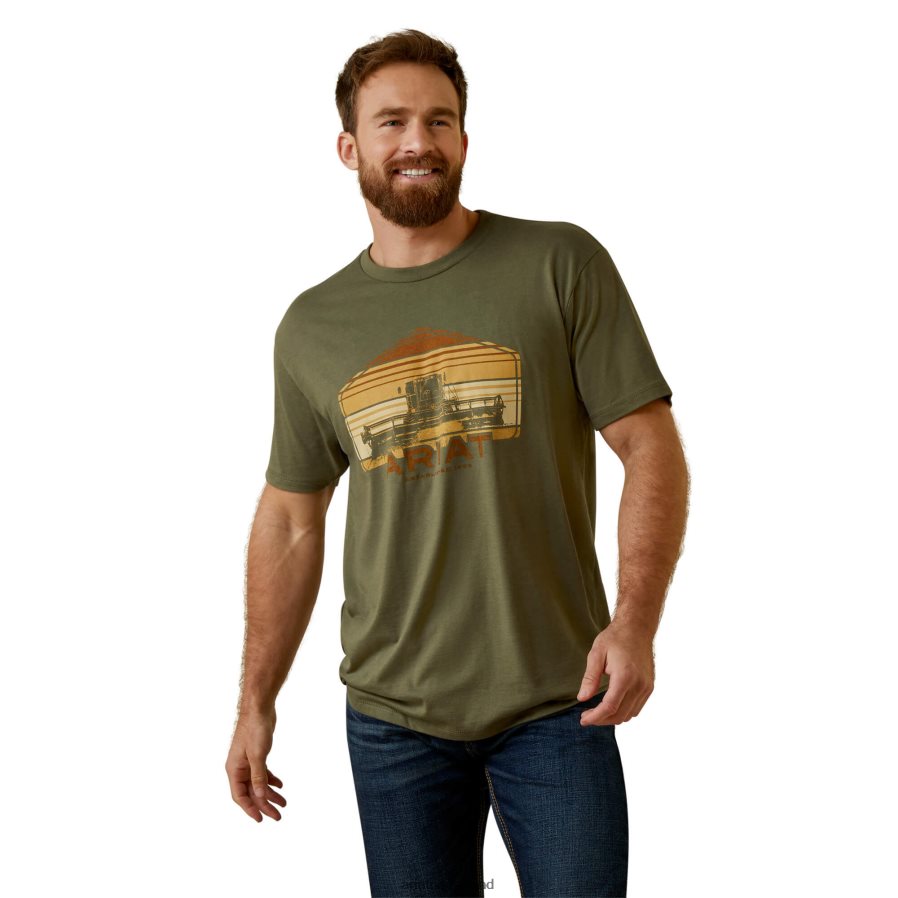 militaire heide T-shirt combineren Ariat Heren toppen PJ26LN917