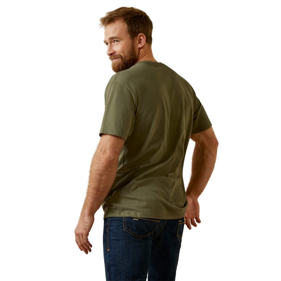 militaire heide T-shirt combineren Ariat Heren toppen PJ26LN917