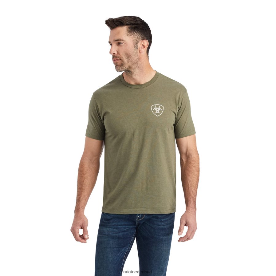militaire heide hexafill-t-shirt Ariat Heren toppen PJ26LN673