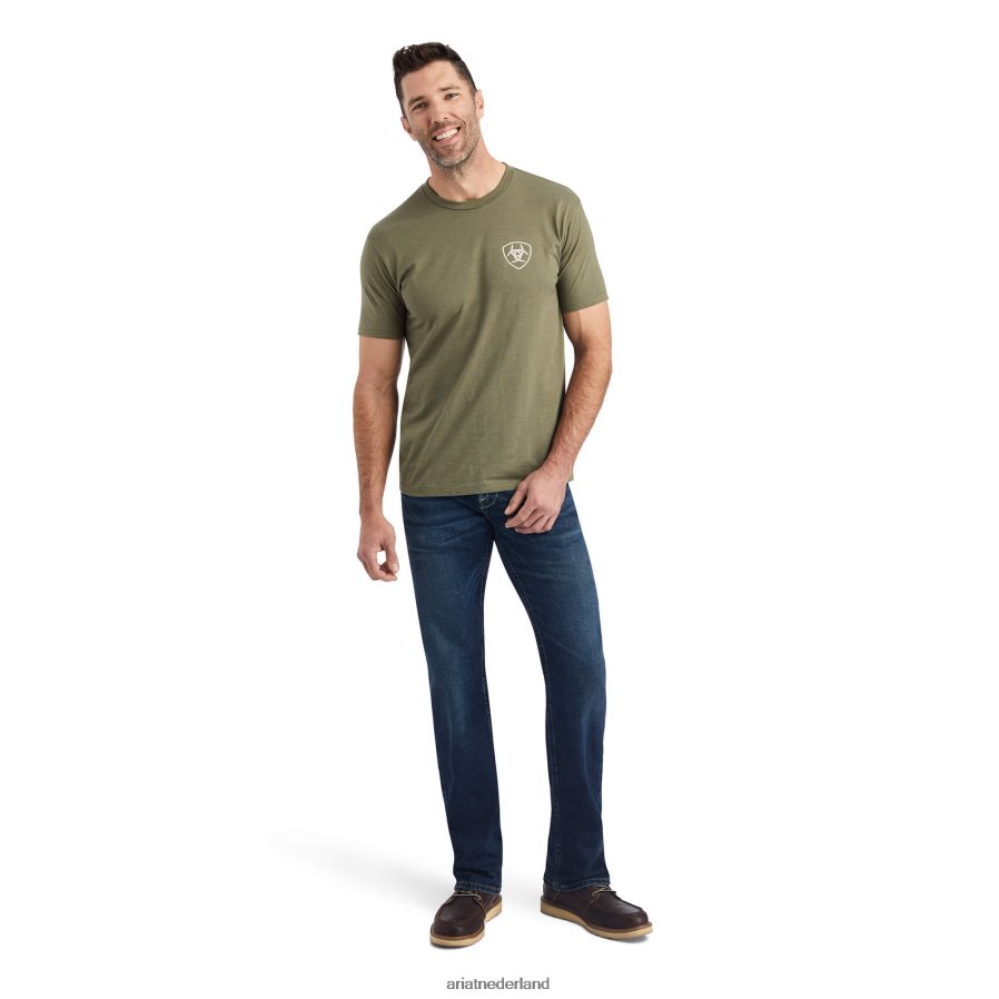 militaire heide hexafill-t-shirt Ariat Heren toppen PJ26LN673