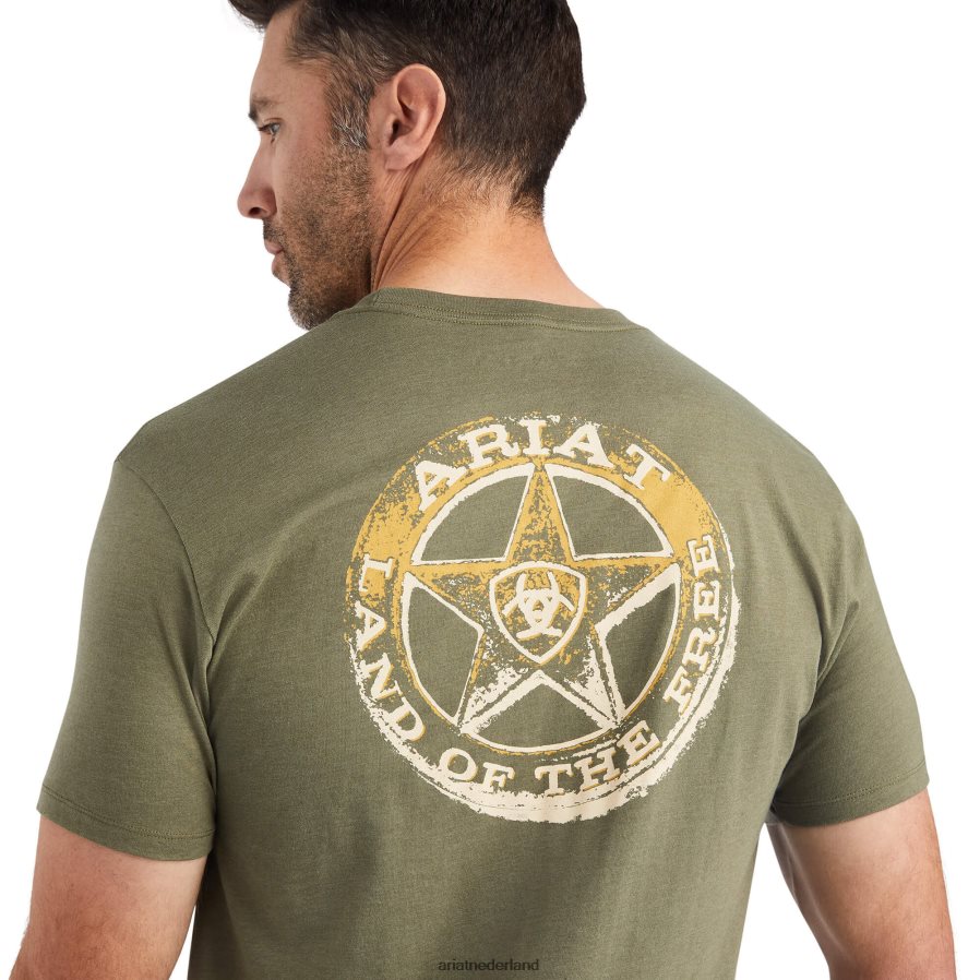 militaire heide ster t-shirt Ariat Heren toppen PJ26LN583