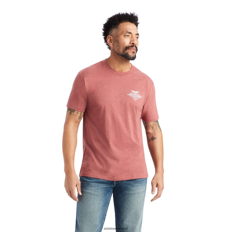 rode kleiheide werk adelaar t-shirt Ariat Heren toppen PJ26LN742