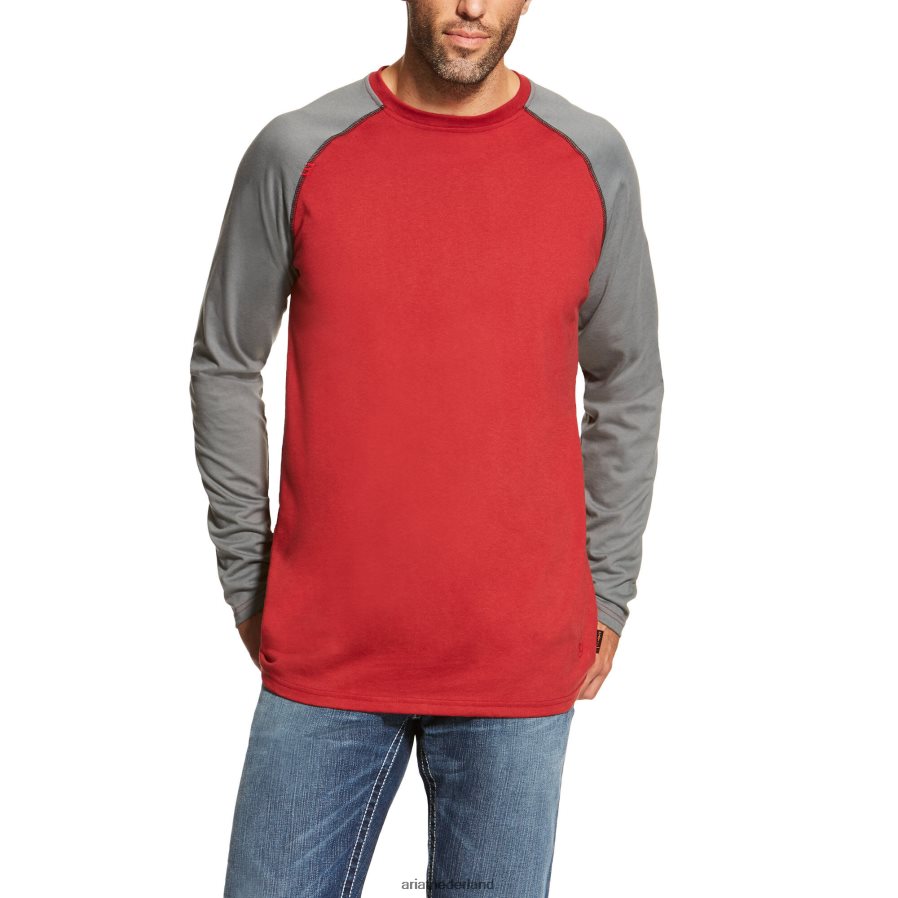 rood/donkergrijs fr honkbal t-shirt Ariat Heren toppen PJ26LN862