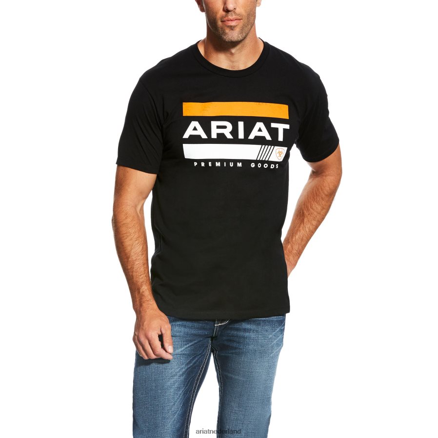 zwart T-shirt met barstreep Ariat Heren toppen PJ26LN660