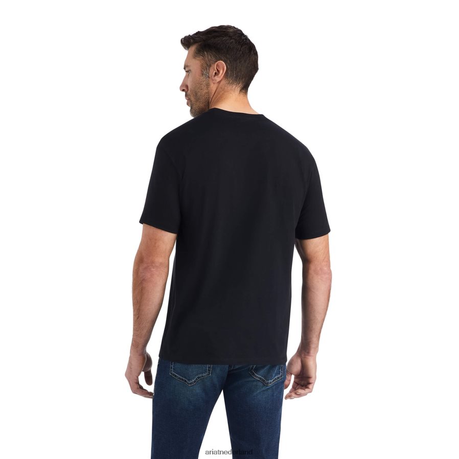 zwart T-shirt met camouflagebadge Ariat Heren toppen PJ26LN772