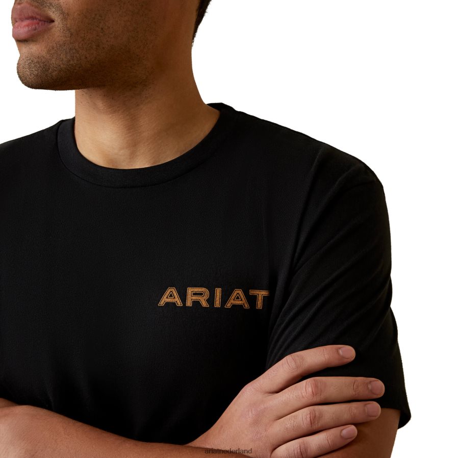 zwart T-shirt met schildsteek Ariat Heren toppen PJ26LN715