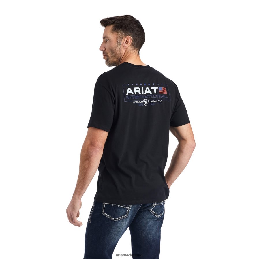zwart horizontaal t-shirt Ariat Heren toppen PJ26LN555