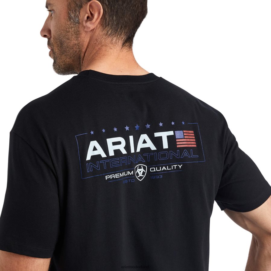 zwart horizontaal t-shirt Ariat Heren toppen PJ26LN555
