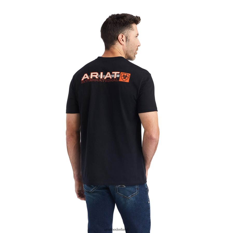 zwart lineair octaan t-shirt Ariat Heren toppen PJ26LN599