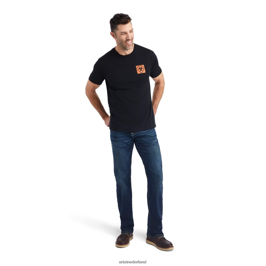 zwart lineair octaan t-shirt Ariat Heren toppen PJ26LN599