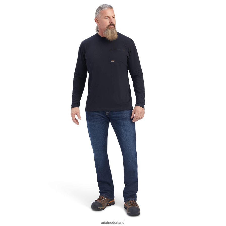 zwart wapening workman reflecterende vlag grafisch t-shirt Ariat Heren toppen PJ26LN911