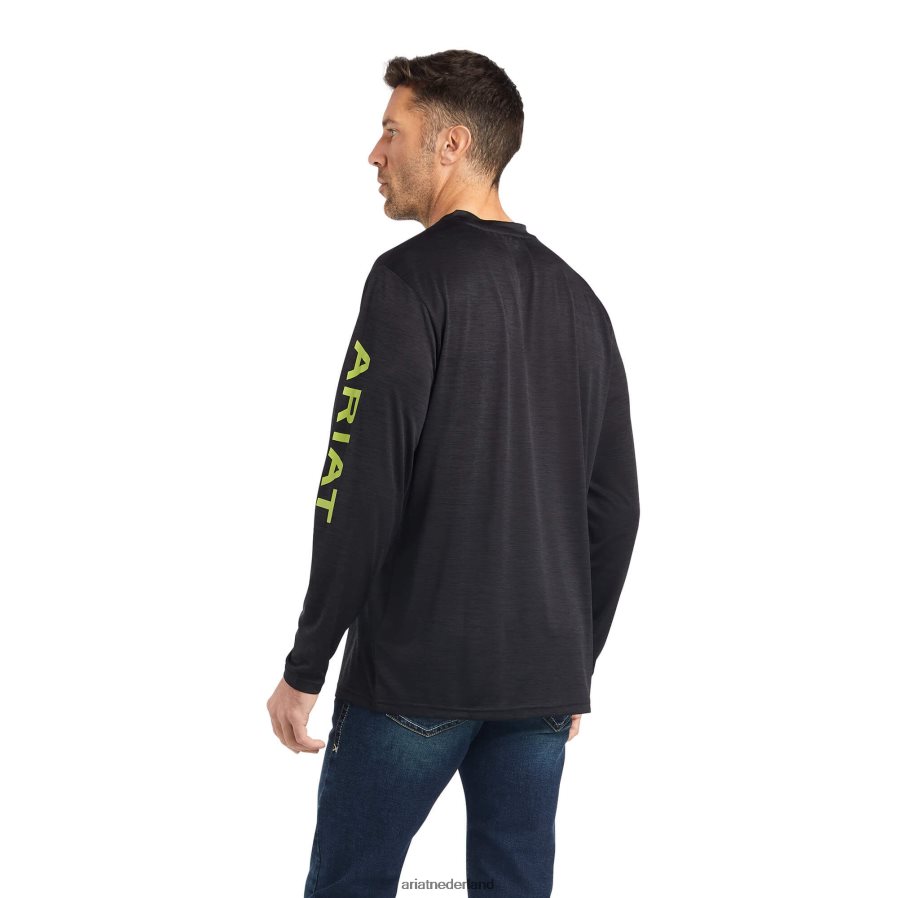 zwarte heide T-shirt met opladerlogo Ariat Heren toppen PJ26LN713
