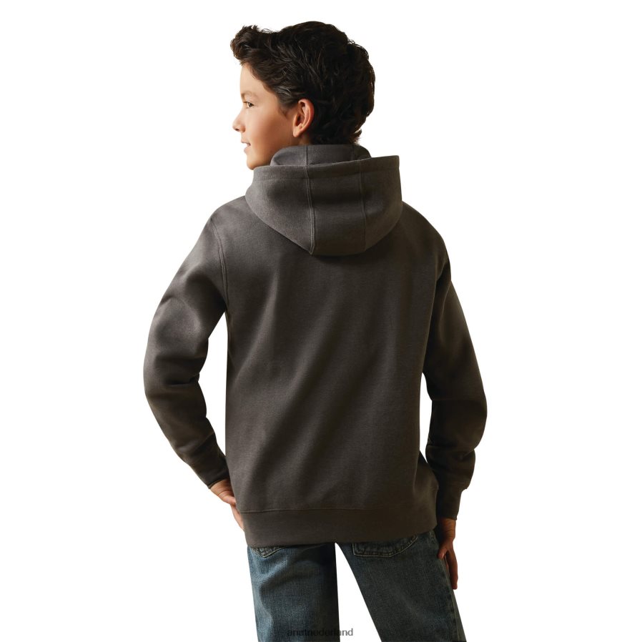 middengrijs gemêleerd hoorns zuidwesten hoodie Ariat kinderen kleding PJ26LN4107