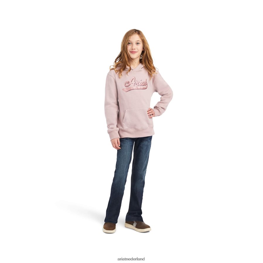 nostalgie roosheide hoodie met echt glitterlogo Ariat kinderen kleding PJ26LN4117